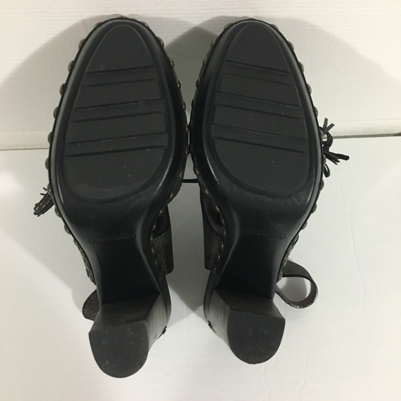 *Sold*Coach Poppy Rena Leather Platform Heels Sz 9.5 B - Picture 9 of 15